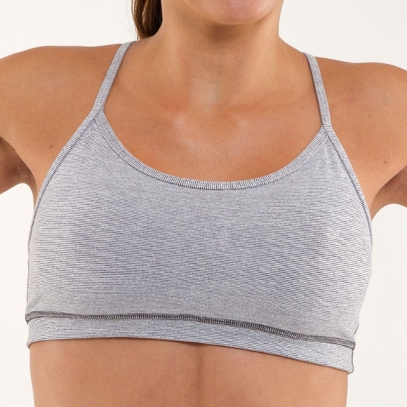 lululemon athletica Other - Lululemon Flow Y Bra Heathered Coal Wee Stripe size 4